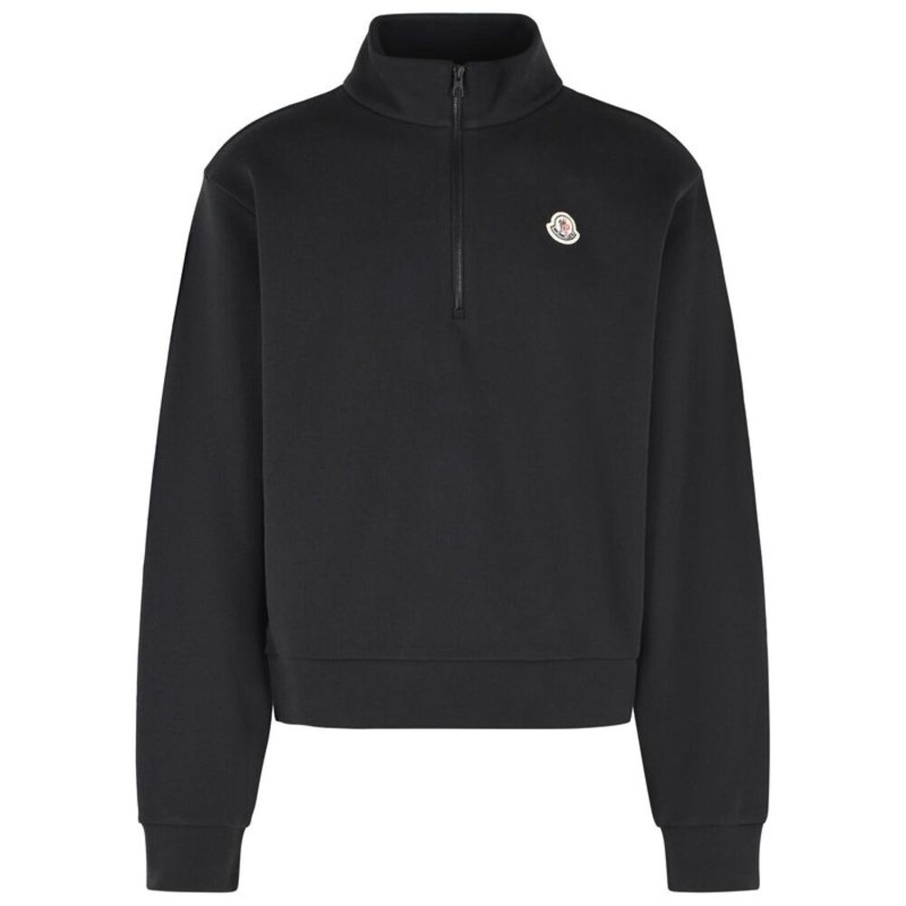 Moncler 'T-Neck' Black Cotton Sweatshirt Men